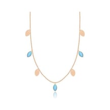 Diamond Line-Gülaylar - Pembe Altın 14 Ayar Firuze Taş Kolye N11.24978