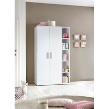 Asil Giyinme Dolabı - Çok Amaçlı Dolap - Gardırop 110 Cm-2 Kapaklı-çocuk Odası Dolabı-kitaplıklı