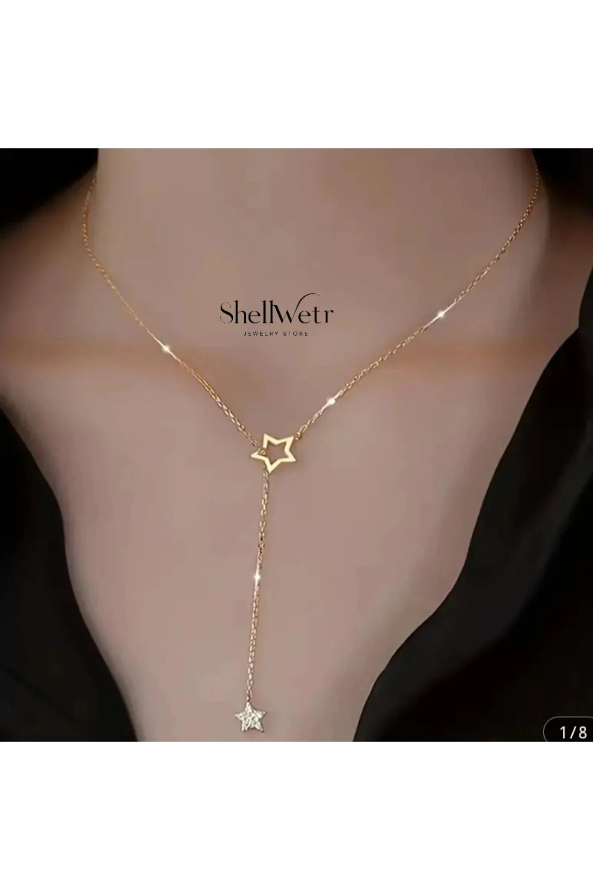 Sirius Yıldızlı Y Kolye Sevgililer Günü , Annenize Verilecek En Güzel Hediye Gold Renk Kolye