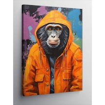 Kanvas Tablo Turuncu Kapşonlu Maymun 50cmx70cm