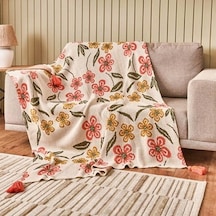 Soft Floriva Triko Tv Battaniyesi - Krem - 120x160 Cm Çok Renkli