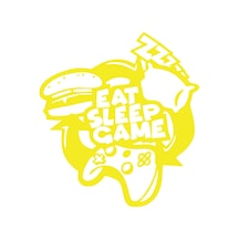 Eat Sleep Game Sticker 17x17 Cm Sarı