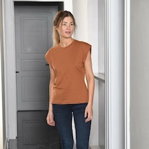 Türen Kadın Vatka Görünümlü T-shirt 3401/tarçın 001