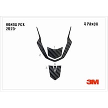 Honda Pcx 2025- Tank Pad Ve Grenaj Kaplama 4 Parça Siyah 61075886