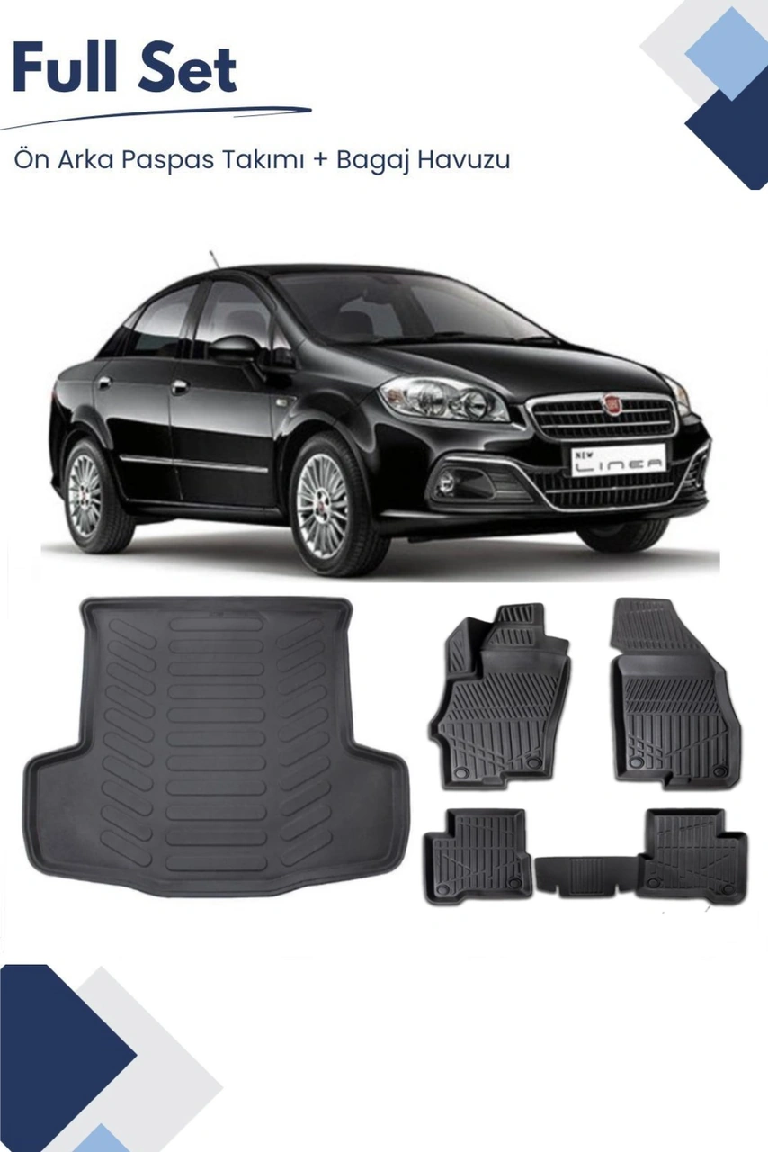 Fiat Linea 2014 Model Tam Uyumlu Paspas+bagaj Havuzu Seti