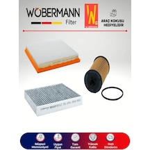 Wöbermann Opel Astra J 1.4 16V Turbo Filtre Bakım Seti 2010-2015 3'lü Karbonlu