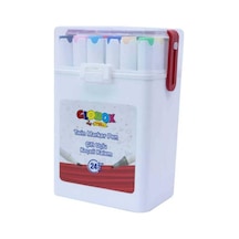 Globox Twin Marker Set Çift Uçlu Keçeli Kalem 24 Renk Plastik Çantalı Çok Renkli