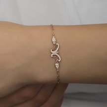 925 Ayar Gümüş Rose Kelebek Kadın Bileklik