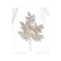 Yılbaşı Süsü Simli Dantel Yaprak Bronz 86 Cm