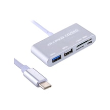 Usb Type C To Otg Combo Usb 3.0 Hub+Kart Okuyucu