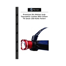 Premium Dis Mekan Işığı Taşınabilir Lamba 800 Lümen T6 Şarjlı Led Kafa Feneri Çok Renkli