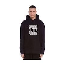 Pubg Straıght Outta Pochınkı Baskılı Siyah Erkek Örme Sweatshirt