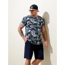 Natıvıa Baskılı Pamuklu Tişört 430229797 Mavi