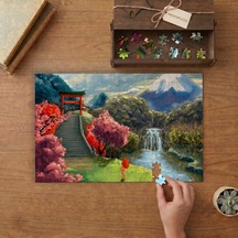 Baharda Japon Bahçesi Tasarımı 240 Parça Ahşap Puzzle Ahşap Kutuda Mpy50012