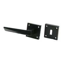 4 Takım Pratik Prizma Oda Siyah Rozetli Kapı Kolu Bx40