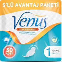 Venüs Hijyenik Ped Normal 30 Adet (3 Paket)