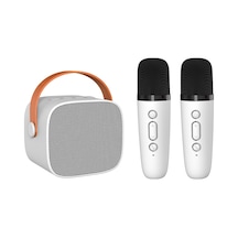 Reedark Mikrofonlu Kablosuz Bluetooth Hoparlör Karaoke Hoparlör Modeli: P2 Çift Mikrofon Beyaz