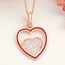Himarry 925ayar Gümüş Rose Kalp Kadın Kolye