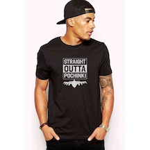 Pubg Straıght Outta Pochınkı Uçaklı Baskılı Siyah Erkek Tshirt