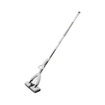 Go İthalat Mop Kendinden Sıkmalı Pva Sünger Mop - Kelebek Mop Krom Sap 110cm + Plastik Başlık 135c Beyaz - Gri
