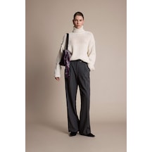 Defacto Wide Leg Çift Cepli Yüksek Bel Düz Paça Pantolon G6702ax25augr99 Gri-gr99