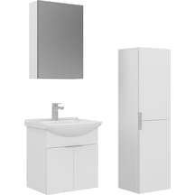 Orka Purus 55 Cm Parlak Beyaz Ayna Dolaplı Banyo Dolabı Takım Ve Boy Dolabı Asma Beyaz