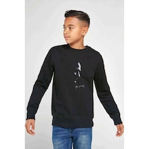 Tshirthane Atatürk Gazi Mustafa Kemal Baskılı Unisex Çocuk Siyah Sweatshirt