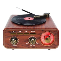 Ultratekno M-1317bt Dekoratif Plak Çalar Görünümlü Nostaljik Radyo Bluetooth Hoparlör