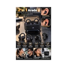 Erskablosuz Bluetooth Kulaklık 4 Kulaklıklı 2 Si 1 Arada Siyah