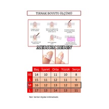 Kısa Badem Mat Bordo Medıum Beden 10 Adet Takma Tırnak Seti X556 Mat Bordo