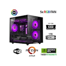 Xaser ECO-X230 R5 8400F 32 GB 1 TB M.2 Nvme SSD 16 GB RX5060Tİ Free Dos Masaüstü Oyuncu Bilgisayarı