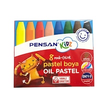 Pensan Kidz 8 Renk Yağlı Pastel Boya Çocuklar İçin Güvenli Ve Zehirsiz 8 Parça Karışık