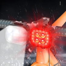 325 Usb Type-c Şarjlı Bisiklet Işığı 350mah, Suya Dayanıklı, Yüksek Parlaklık, Kolay Montaj Siyah