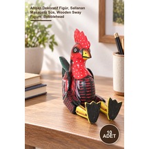 10 Adet Ahşap Salanan Figür Namı-6 Ahşap Dekoratif Figür, Sallanan Masaüstü Süs, Wooden Sway Figure, Bobblehead