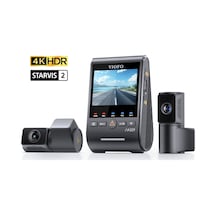 Viofo A329T 3 Kameralı Ön+Telefoto+Arka 4K+2K+2K Wi-Fi 6 HDR Sony STARVIS 2 Sensör GPS'li SSD Destekli Araç Kamerası