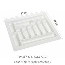 Çekmece İçi Kaşıklık 55 x 49 Cm Mutfak Çekmece Düzenleyici Beyaz