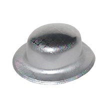 Gümüş Renk Hologramlı Plastik Yuvarlak Melon 27x24 Cm Tdrtr 2