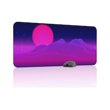 Vaporwave Grid Kaymaz Dikişli Kauçuk Oyuncu Mousepad V2 - 90x40 Xxl Gaming Mouse Pad Fare Altlığı