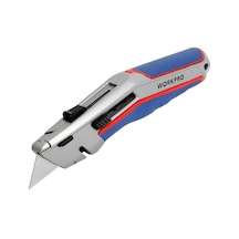 Workpro Wp213015 Ağır Hizmet Alüminyum Gövde Otomatik Geri Çekilebilir Rötuş Maket Bıçağı + 5 Adet Yedek Bıçak