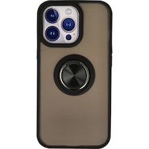 Apple  Uyumlu  iPhone 15 Pro Kılıf Montreal Yüzüklü Silikon Kapak Siyah