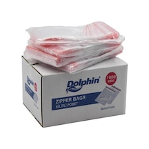 Dolphin V Kilitli Şeffaf Buzdolabı Kilitli Saklama Poşeti Torba - 9x11 Cm. - 1000 Adet - Kutu