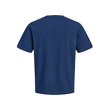 Jack & Jones Jprblucalvın Ss Tee Erkek Kısa Kollu Basic T-shirt Pamuklu Mavi