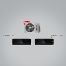 Arçelik ZM18103 MD 1+2 Multi Klima / 1 Adet 9 BTU Siyah+1 Adet 12 BTU Siyah İç Ünite / 1 Adet 18 BTU Dış Ünite