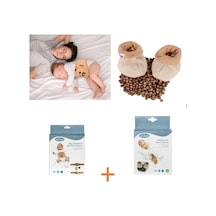 Sevi Kiraz Çekirdekli Patik+ Kiraz Çekirdekli Bebek Bel Bandı Set Krem