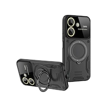 Xiaomi Redmi 13c Uyumlu Kılıf Joy Lens Standlı Kapak - Siyah