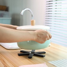 Gajeena Küçük Ev Aletleri Isıya Dayanıklı Fırın Matı Black Foldable Isıl Yalıtım Mutfak Minderi Anti-yanık Yemek Masası Minderi Siyah Paket