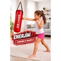 Boxing 53x20cm Kayışlı Kırmızı Çocuk Boks Kum Torbası Kırmızı