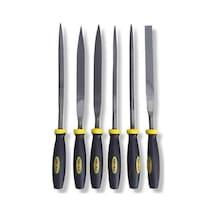 Tr Mini Eğe Seti, 6 Parça, 5x180 Mm, Çelik, Kaymaz Saplı, Metal Ve Ahşap İşleme İçin