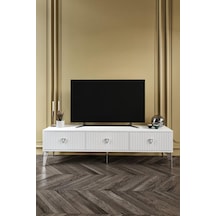 150 CM ZEUGMA MDF MEBRAN KAPAK BEYAZ GÜMÜŞ