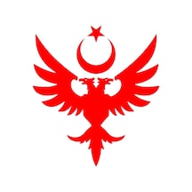Anadolu Selçuklu Çift Başlı Kartalı Ay Yıldız Kırmızı Sticker